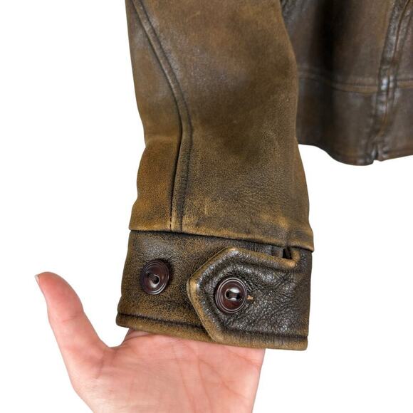 Vintage Levis LVC 1930s Menlo Leather Full Zip Jacket Italy Made Brown Sz Small - Picture 7 of 15